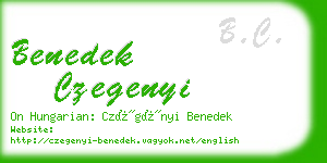 benedek czegenyi business card